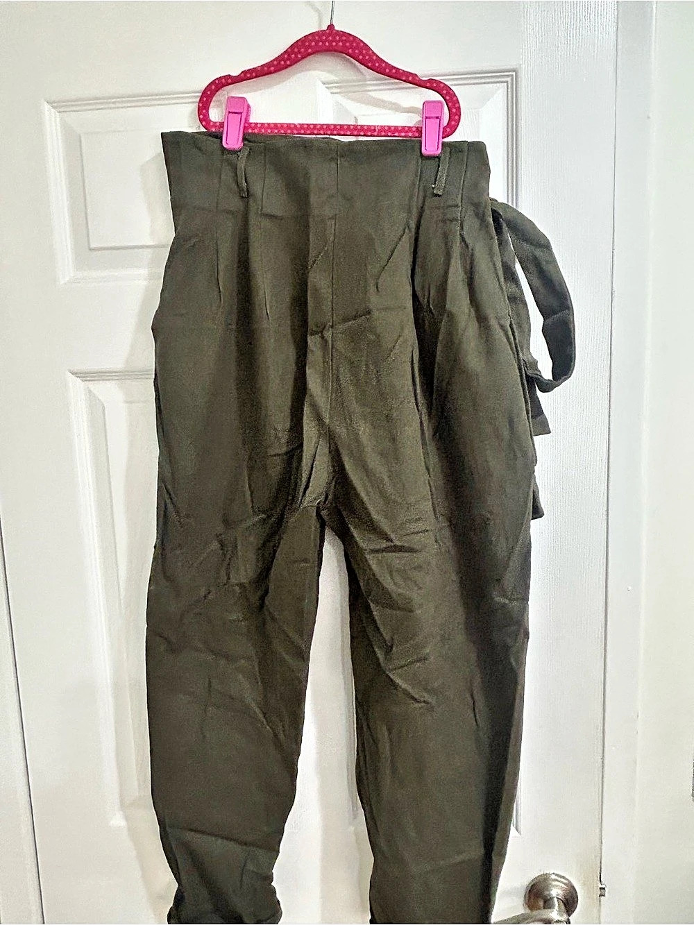 Free Label Olive Green Utility Pants with Side Tie